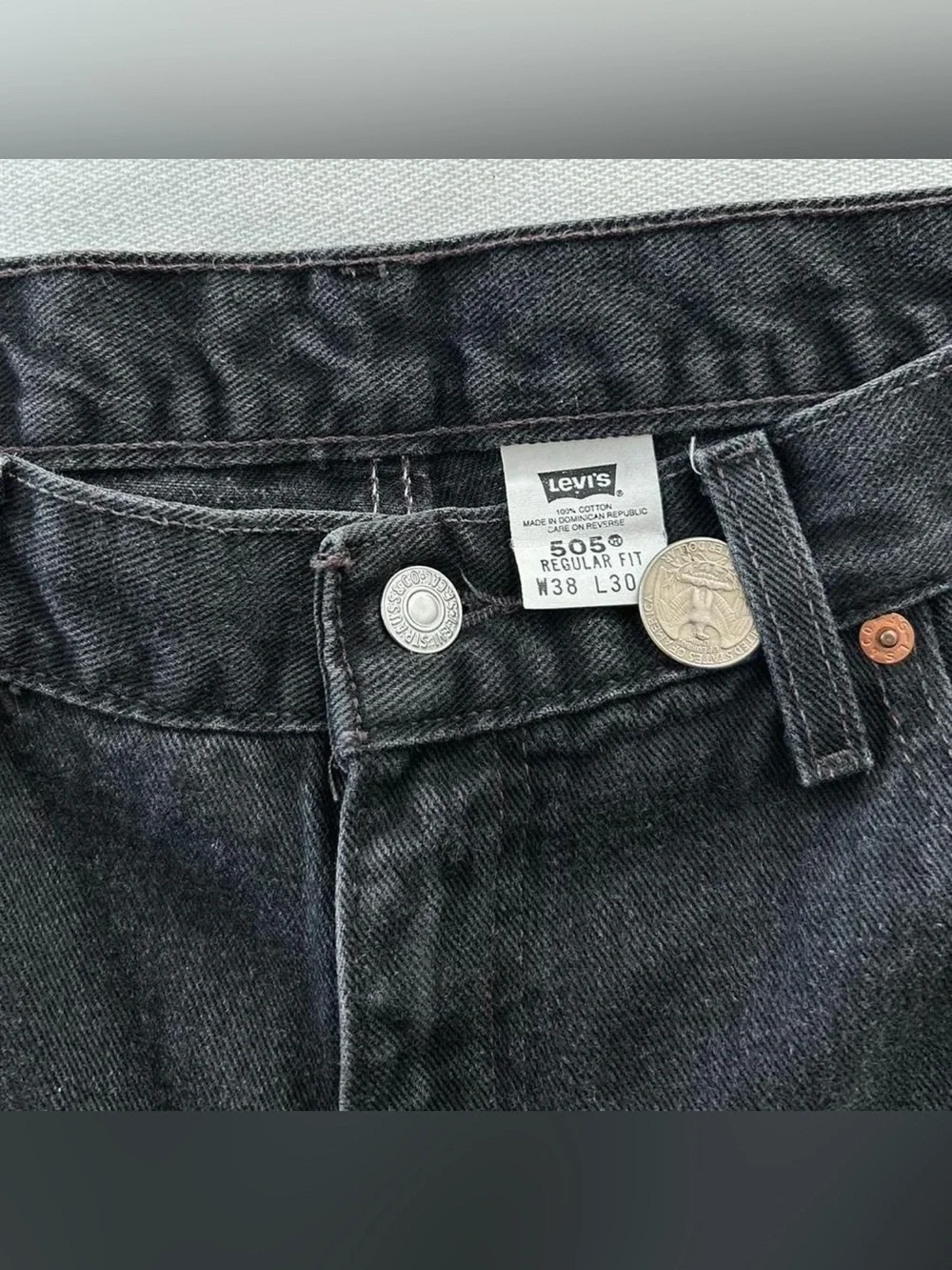 Vintage Levi’s 505 Black Cut Off Denim Jean Shorts